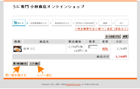 ���݃J�[�g�ɓ����Ă��鏤�i�̈ꗗ���\��